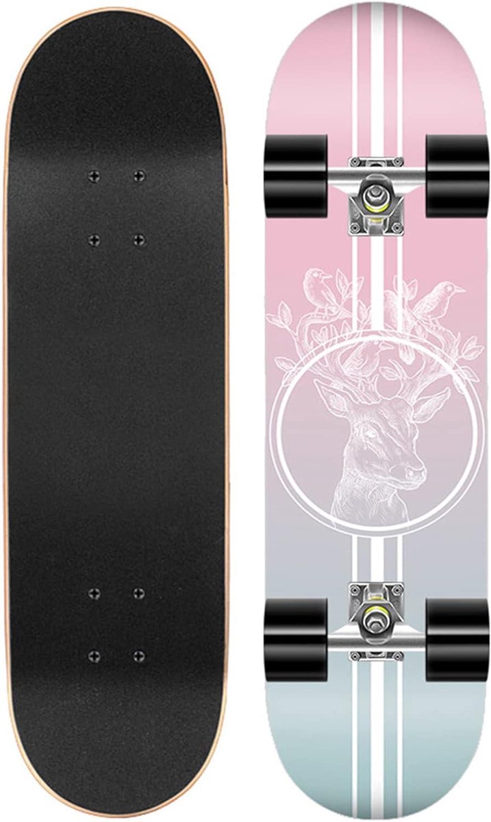 compleet skateboard outdoor longboard straatrijden 9 lagen esdoorn dek 31x8 inch hertenpatroon