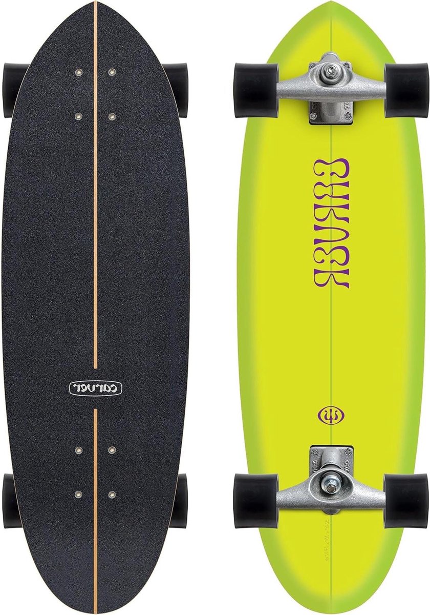 compleet skateboard surfskate board stadsvervoer wendbaar cx trucksysteem 81 cm deck groen