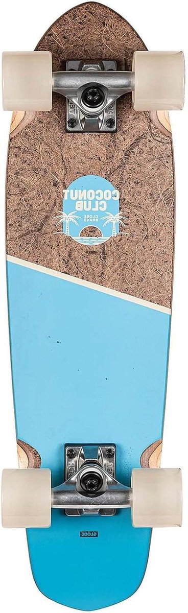 Cruiser skateboard - Compact board - Stadse ritten - Sterke composietconstructie - 26 inch lengte - Wit met blauw Skateonderdeel kopen online