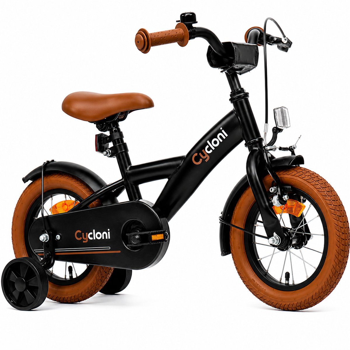 Cycloni Kinderfiets 12 inch Jongensfiets - Zwart - Fiets voor Kind met Zijwieltjes - Jongens Kleuterfiets voor Kinderen van 2, 3 & 4 Jaar Kinderfiets kopen online