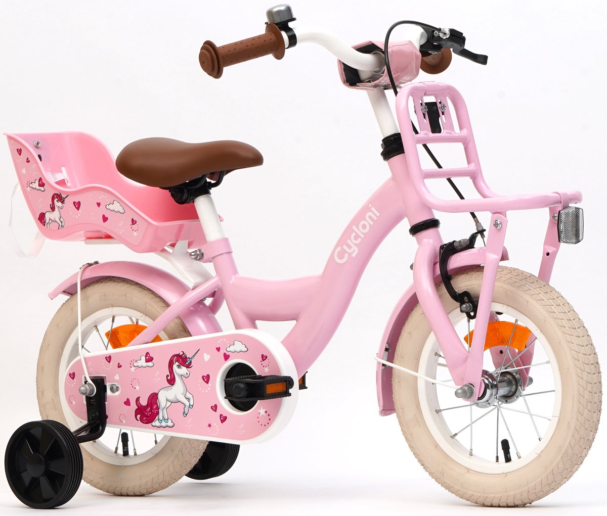 Cycloni Kinderfiets 12 Inch Meisjesfiets - Roze Fiets voor Kind met Zitje en Zijwieltjes - Meisjes Kleuterfiets voor Kinderen van 2, 3 & 4 Jaar Kinderfiets kopen online