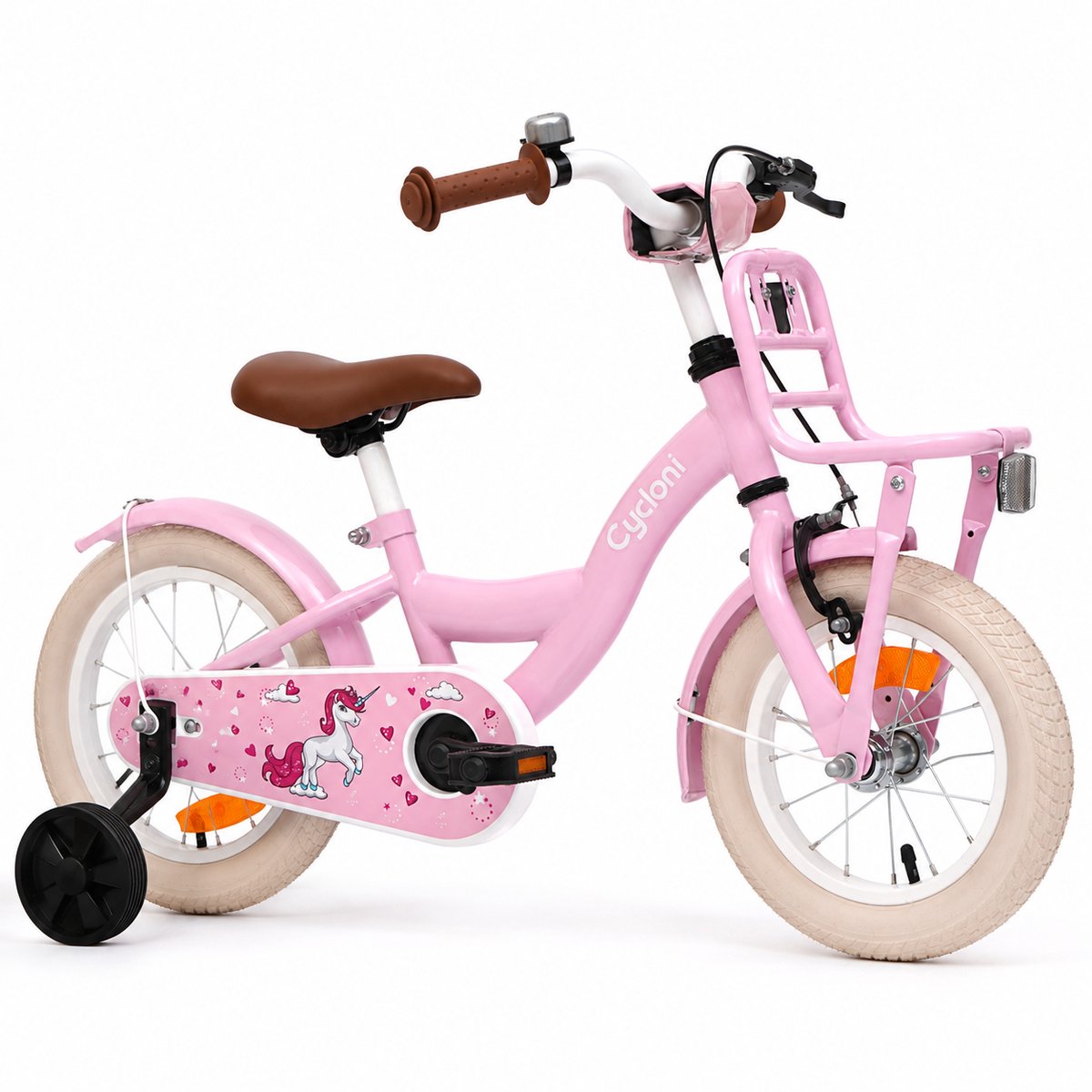 Cycloni Kinderfiets 12 inch Meisjesfiets - Roze - Inclusief Zijwieltjes - Voor 2, 3 & 4 jaar Kinderfiets kopen online