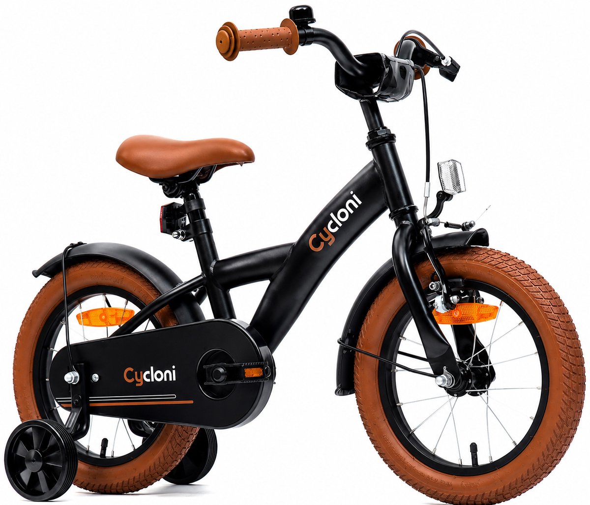 Cycloni Kinderfiets 14 inch Jongensfiets - Zwart - Fiets voor Kind met Zijwieltjes - Jongens Kleuterfiets voor Kinderen van 2, 3 & 4 Jaar Kinderfiets kopen online