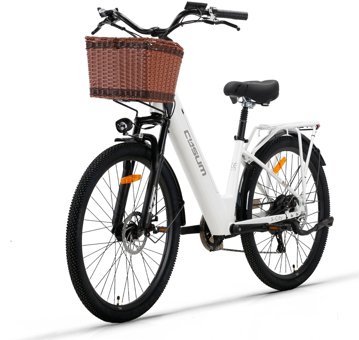 cysum x city elektrische stadsfiets 250w motor 26 1 95 inch 48v10 4ah accu shimano 7 snelheden 60 80km bereik wit