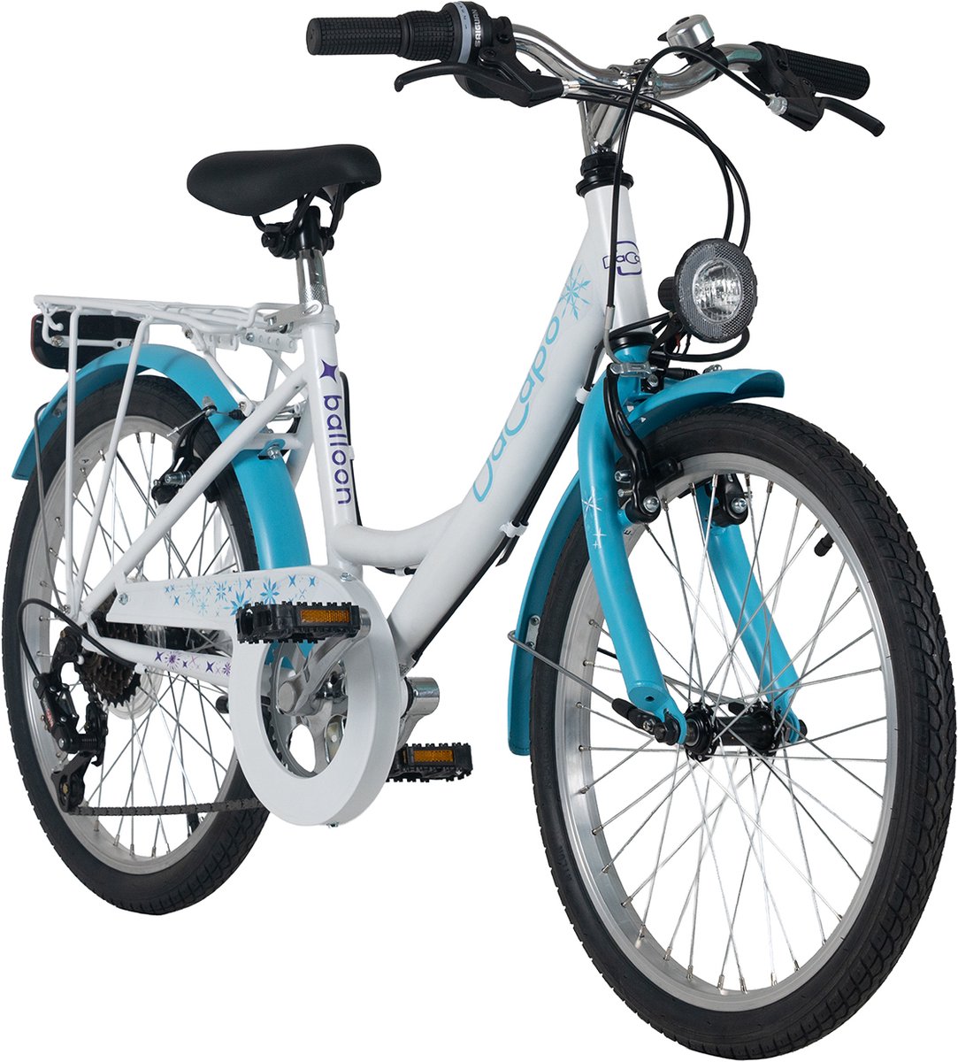 dacapo kinderfiets 20 balloon blauw 6 versnellingen rechts 34 cm