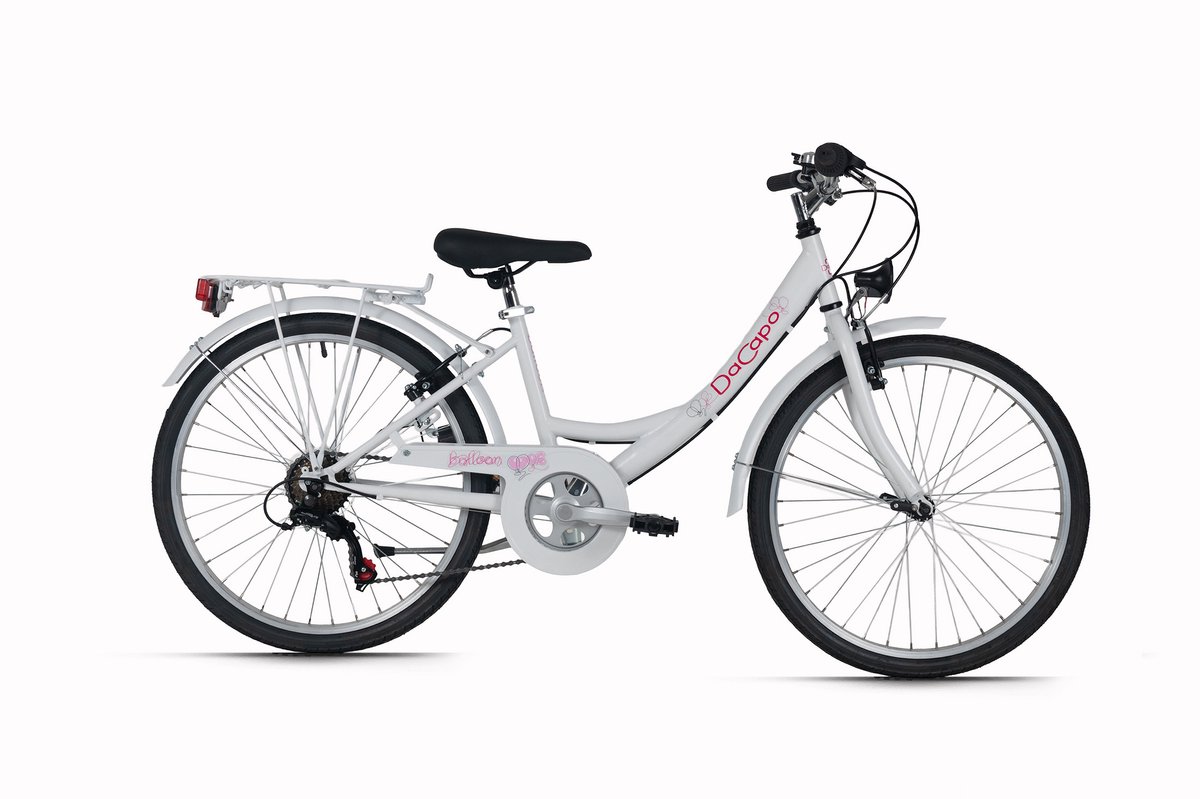 dacapo kinderfiets 24 balloon wit 6 versnellingen rechts 36 cm
