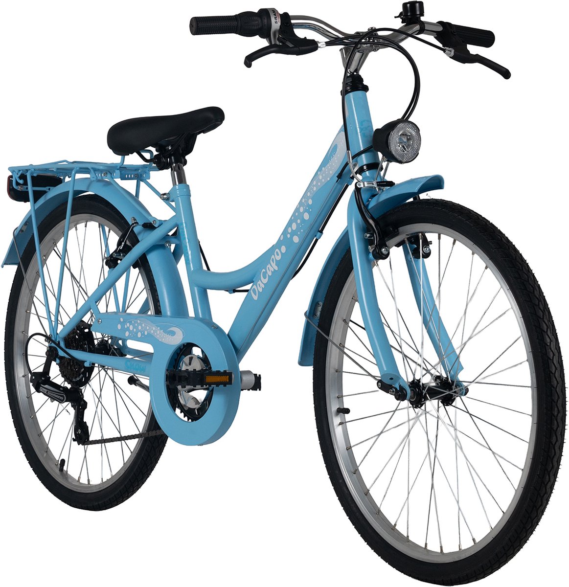 DaCapo kinderfiets 24'' Snow blauw 6 versnellingen rechts 41 cm Kinderfiets kopen online