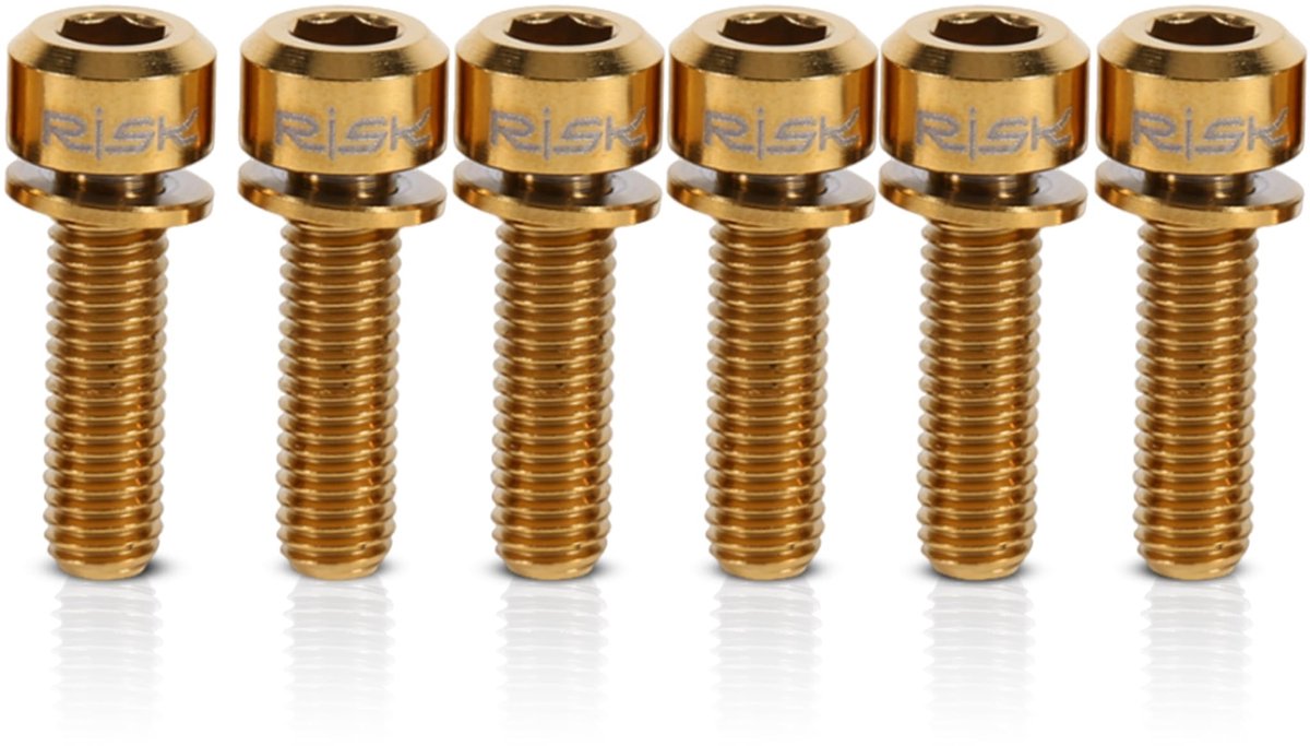 Dailygoods- Fietsstuurpenbouten 6 Stuks - Titaniumlegering M5 x 18 mm - Corrosiebestendig - Lichtgewicht - Hoge sterkte - Uniek ontwerp - Fietsbout Fiets kopen online