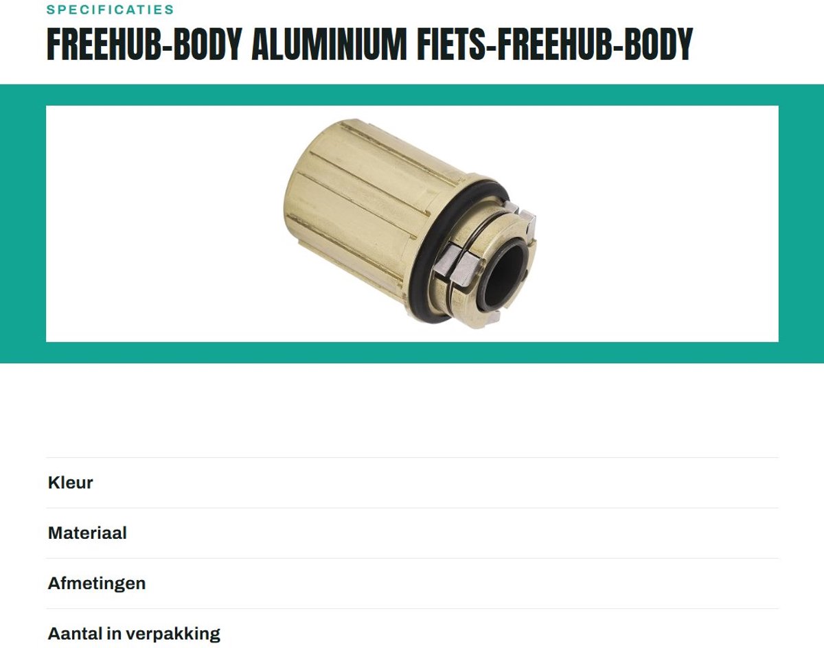 dailygoods freehub body aluminium 11 speed 2 lagers 15 mm gat fiets freehub body roestbestendig materiaal vrijloopas