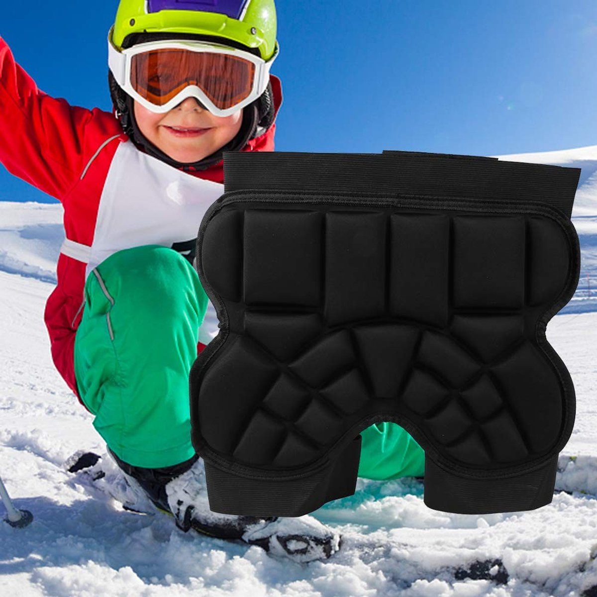 dailygoods heupbeschermer voor kinderen antislip schokdemping ademend klittenbandsluiting blokdesign 34 5 x 31 cm sportbescherming