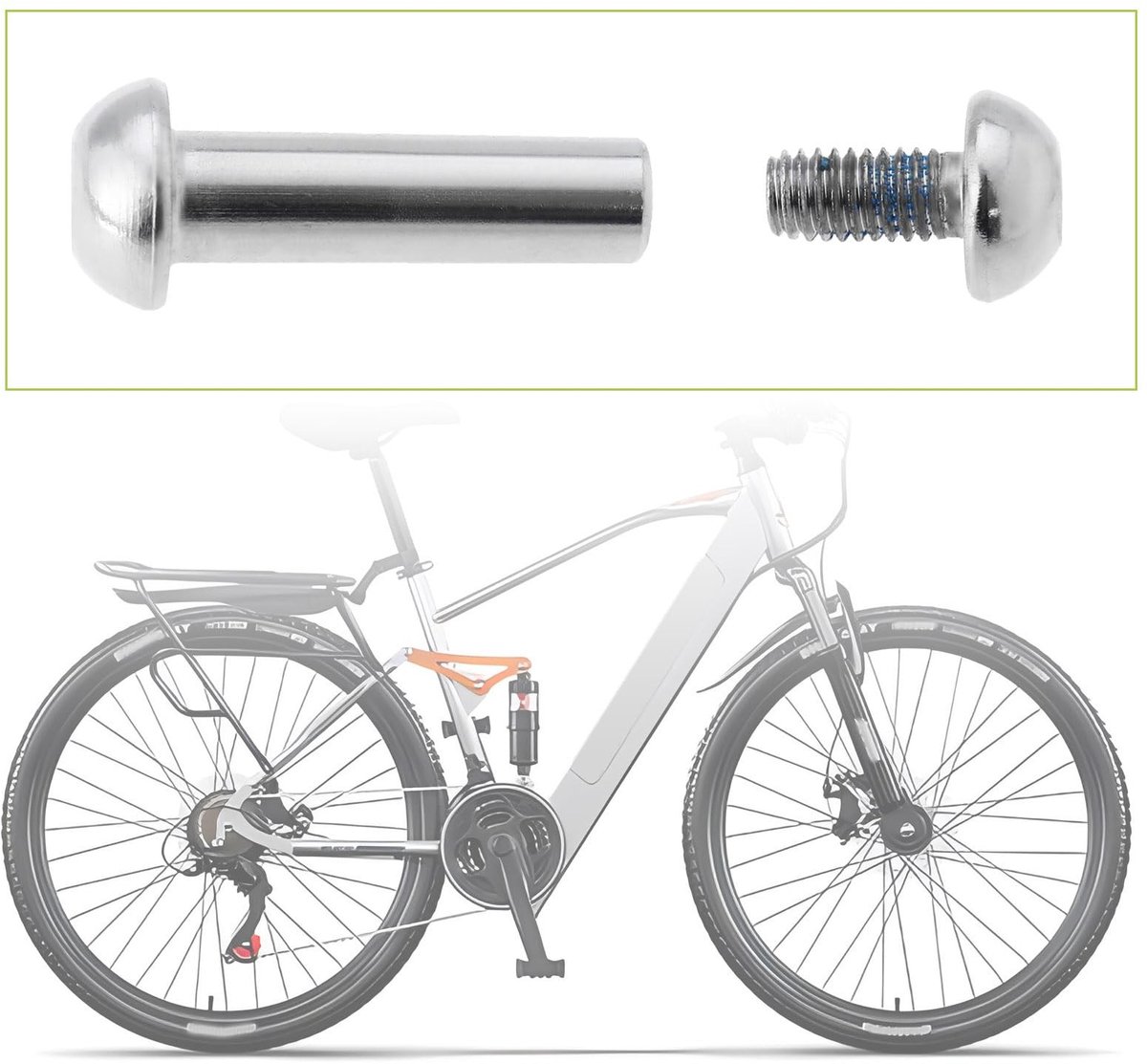 Dailygoods- Schroeven 2 Sets - M8 Vrouwelijke Nagel 29mm - Subnagels 12mm - Koolstofstaal - Halve Cirkel Zeshoek - Zilveren Bevestiging - Fietsschroeven Fiets kopen online