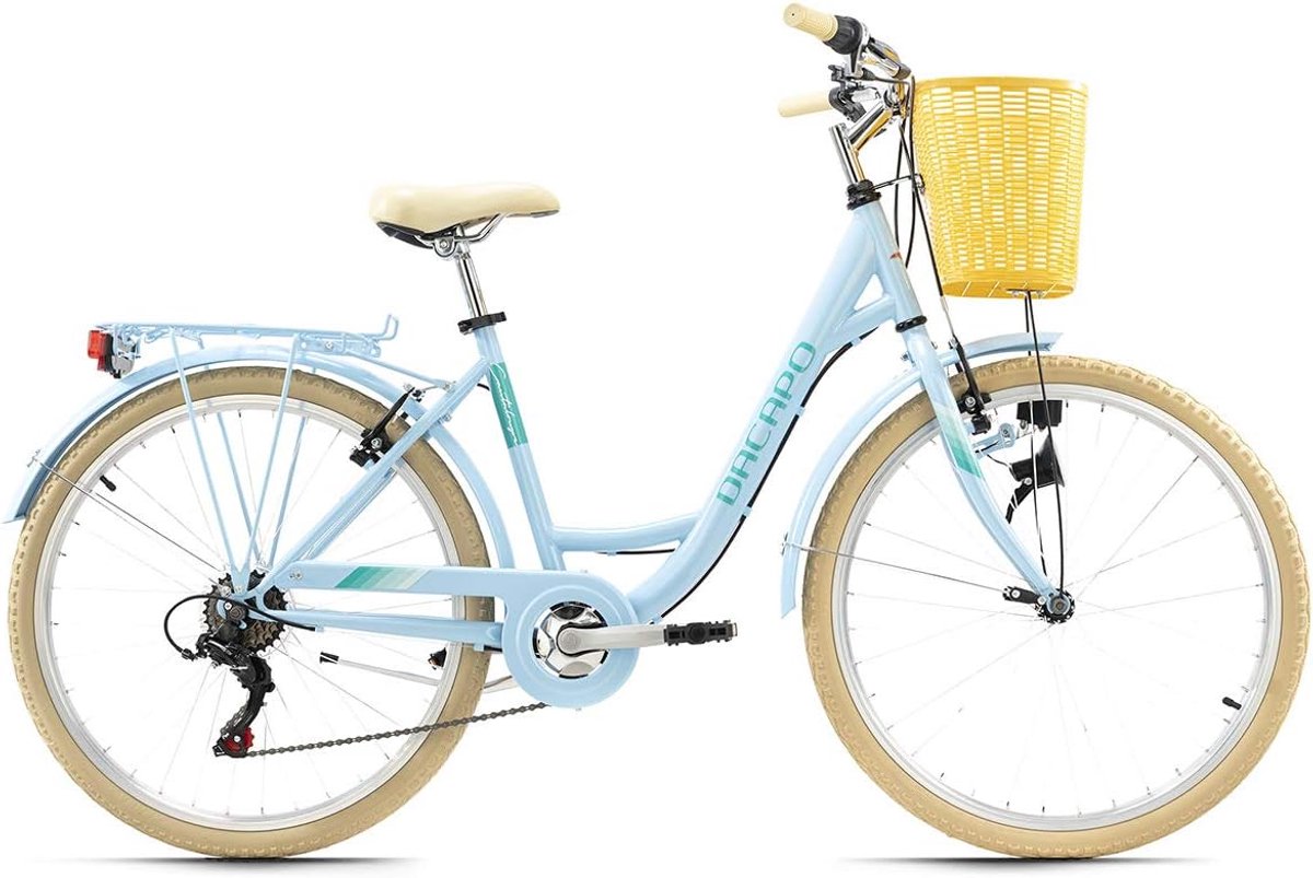 damesfiets 26 inch stadsfiets met 6 versnellingen en stuurmand comfortabel fietsen