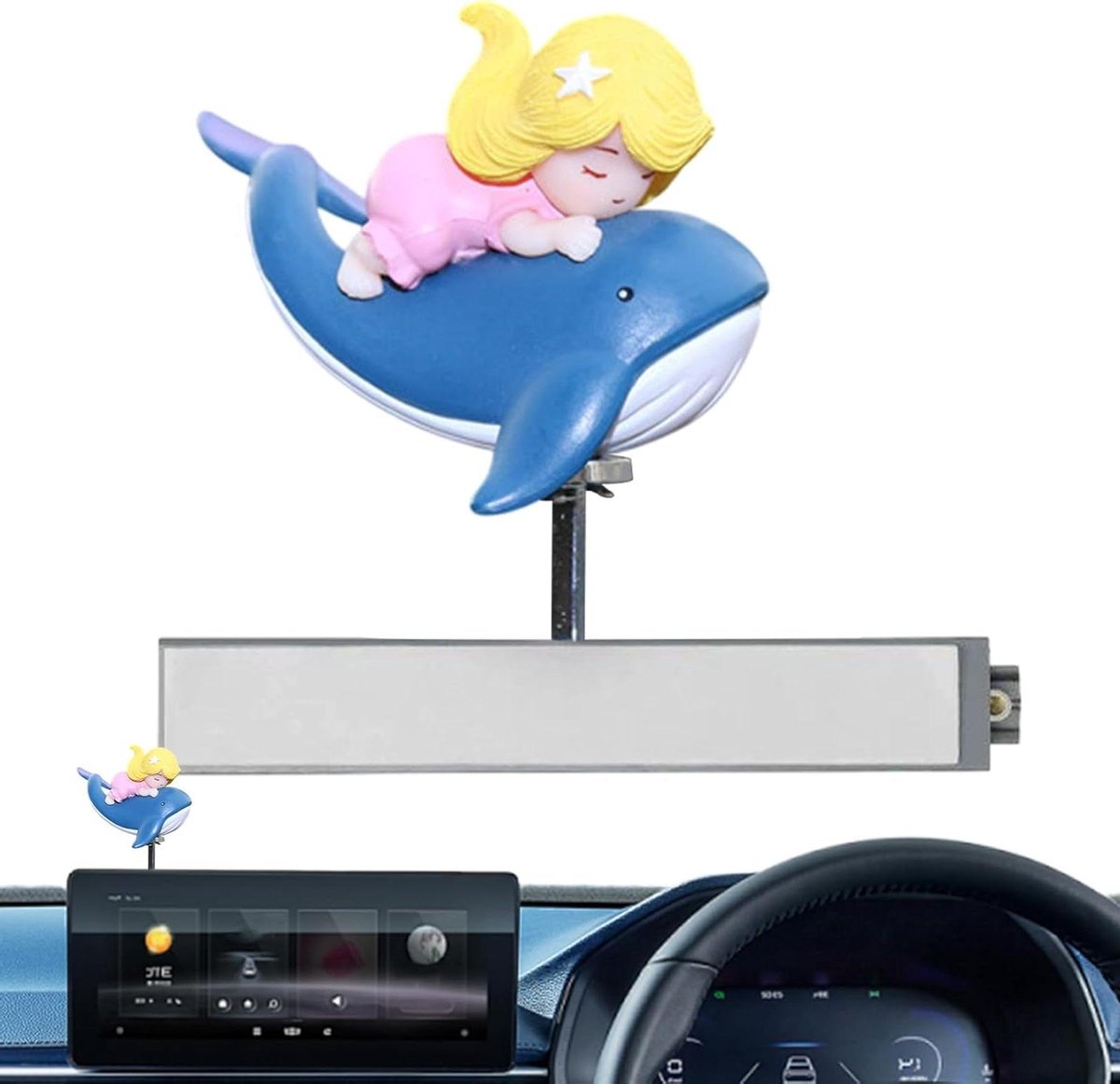 dashboard decoratie surfjongen auto ornament dashboard accessoire auto personaliseren schuivend beweegbaar ontwerp 8x11cm beige