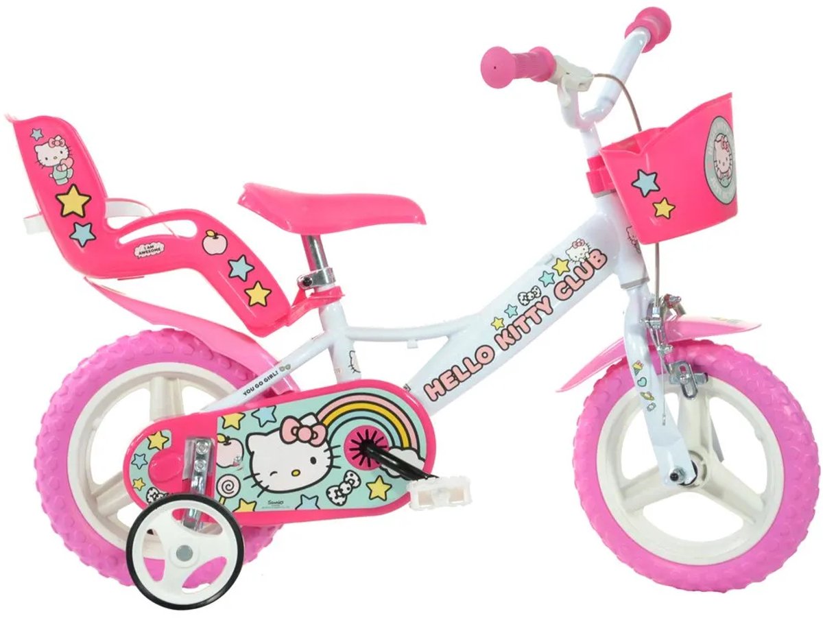 Dino Bikes Kinderfiets Hello Kitty 14 inch roze Kinderfiets kopen online