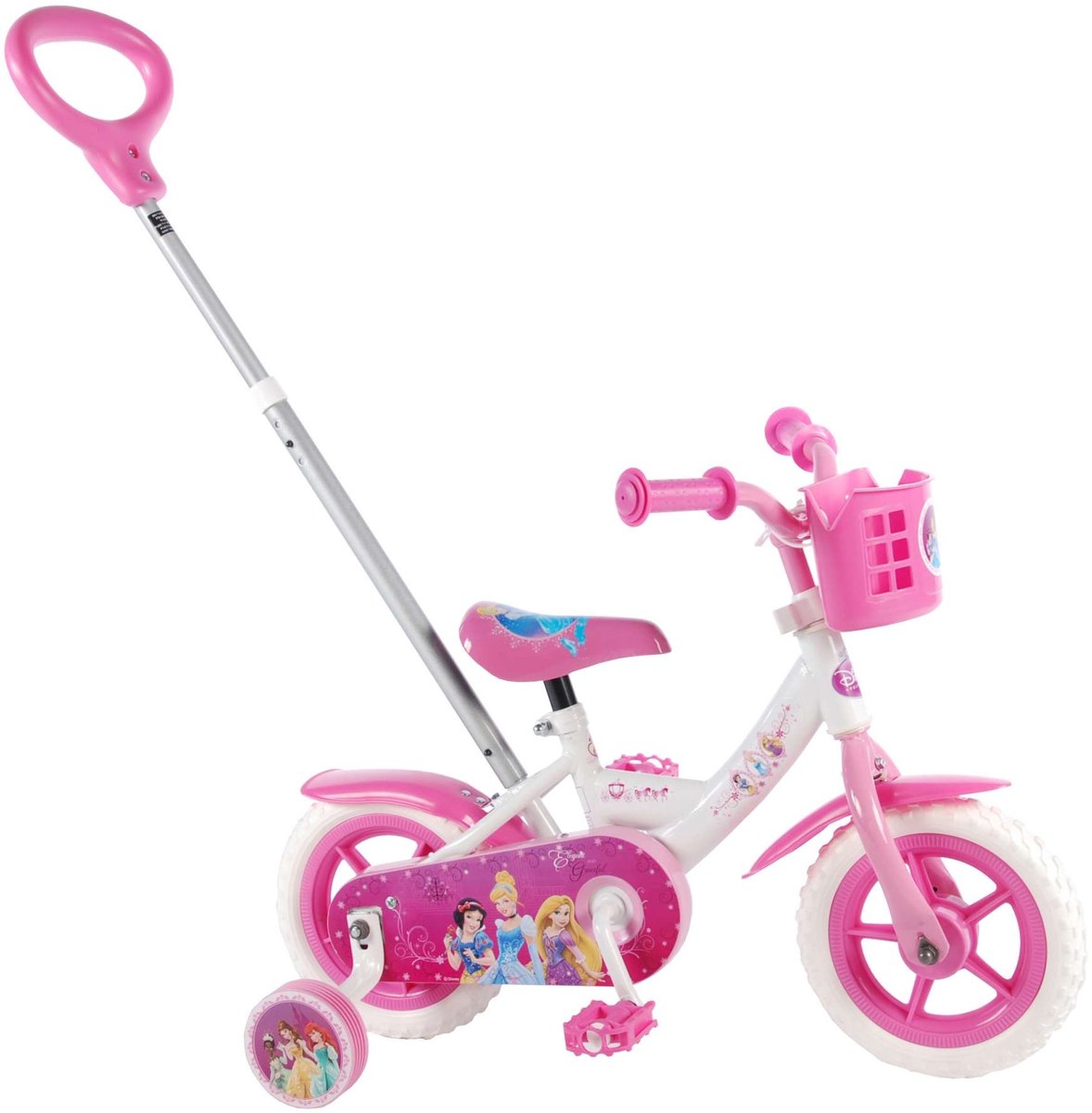 disney princess kinderfiets meisjes 10 inch roze wit
