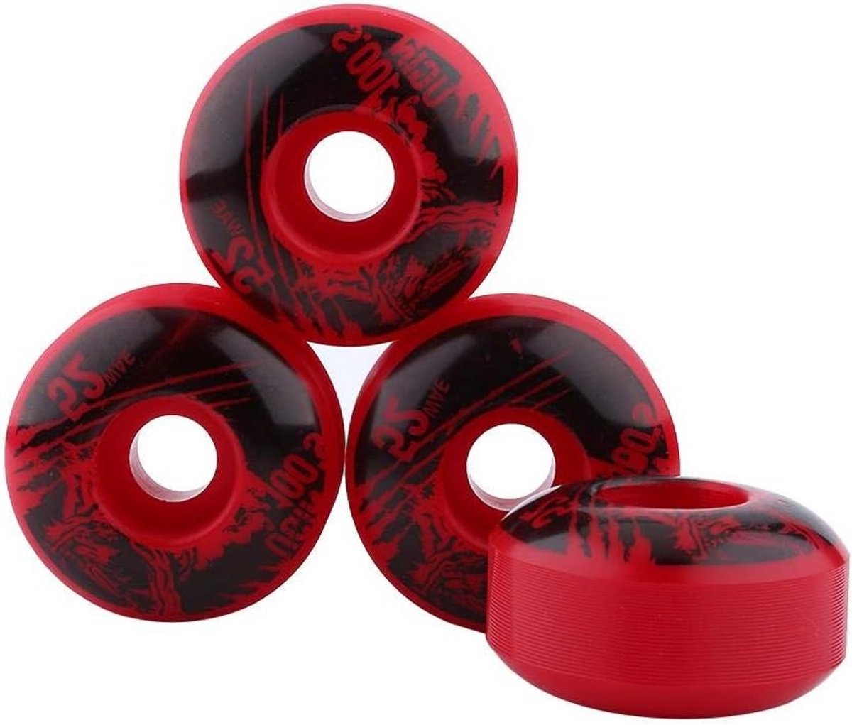 Duurzame 52mm Skateboard Wielen voor Outdoor Gebruik, Perfect voor Cruisers en Longboards - 4 Stuks in Rood Skateonderdeel kopen online