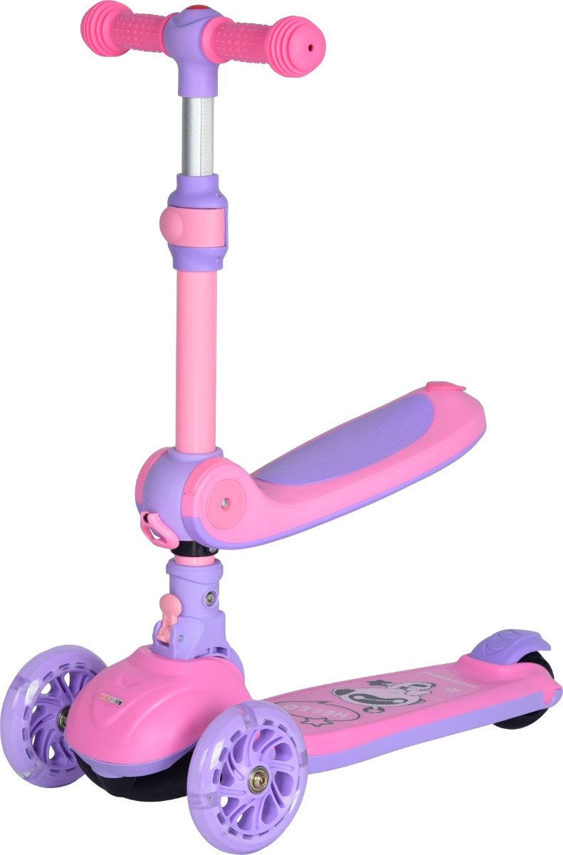 eco toys lisa roze 2 in 1 step loopfiets