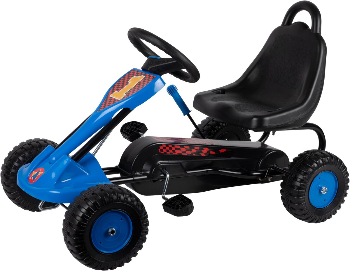 Eddy Toys Go Kart voor Kinderen - Skelter met Handrem - Verstelbare Stoel 2 Posities - Stalen Frame 17 mm - Kinder Skelter tot 35 kg - 87 x 51 x 54 cm Skelter kopen online
