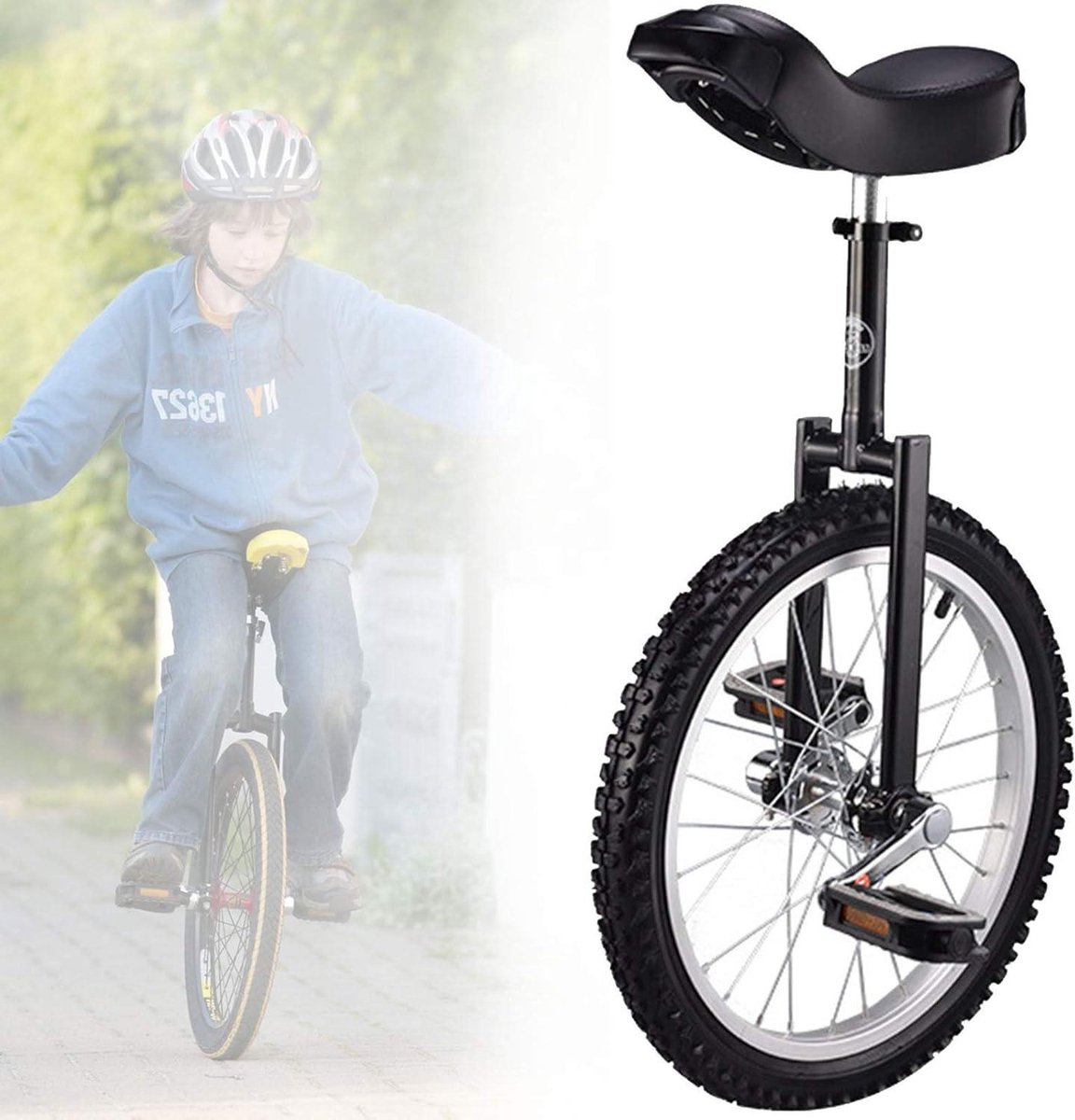 Eenwielers, 18 inch wiel eenwieler for kinderen, antislip wielen, bergbanden rijden zelfbalansoefening loopfiets buitensporten fitnessoefening(Black) Eenwieler kopen online