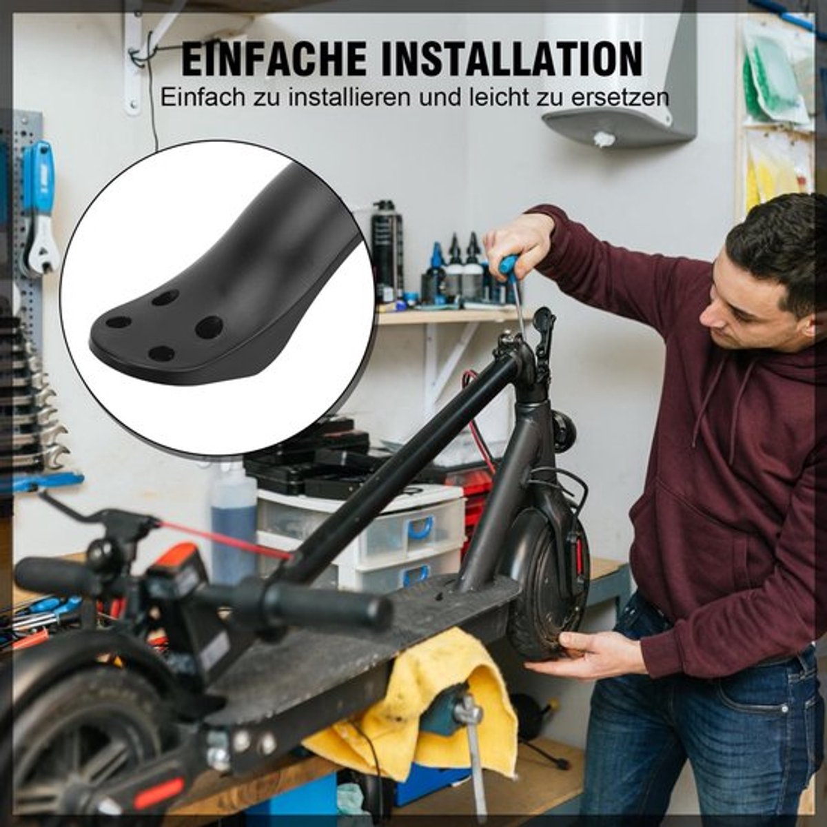 Elektrische Scooter Spatbord - Vervangend Onderdeel - Waterdicht - Zwart - Professioneel - Geschikt voor Diverse Modellen - 4 Gaten Buitenspeelvoertuigaccessoire kopen online