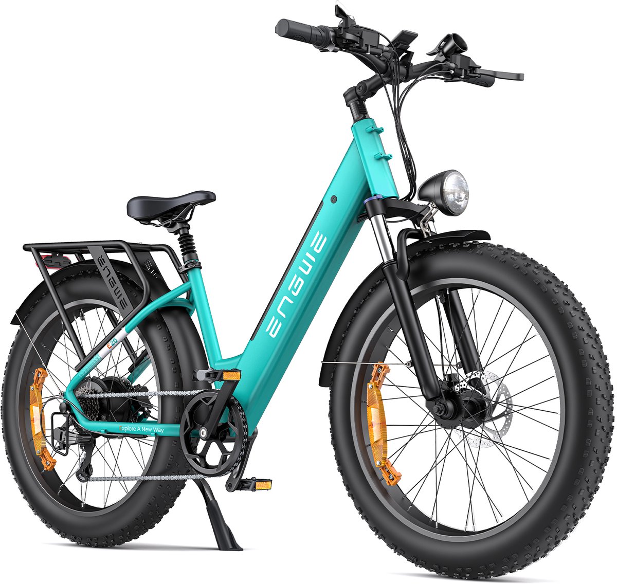 ENGWE E26 ST Elektrische Fatbike 26 inch Elektrische fiets 250W 70Nm 140 km Actieradius 48V 16Ah E-bike – Krachtig voor Stad, Strand en Offroad, Groen Fiets (elektrisch) kopen online