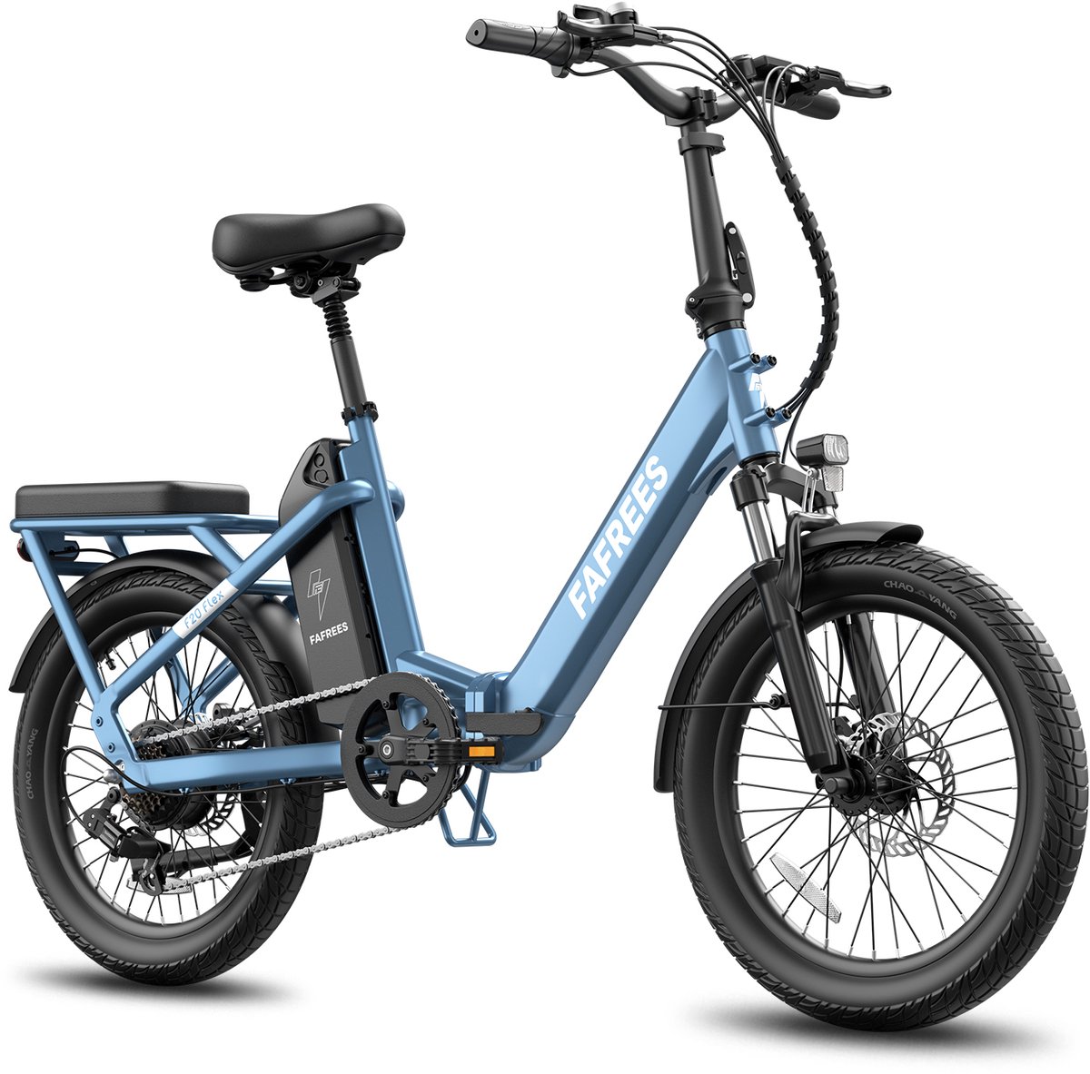 FAFREES F20 Flex Opvouwbare Elektrische Fiets – 36V 20Ah Accu, 100km Bereik, 7-Speed Shimano, Dubbel Geveerd, Torque Sensor –Blauw Fiets (elektrisch) kopen online