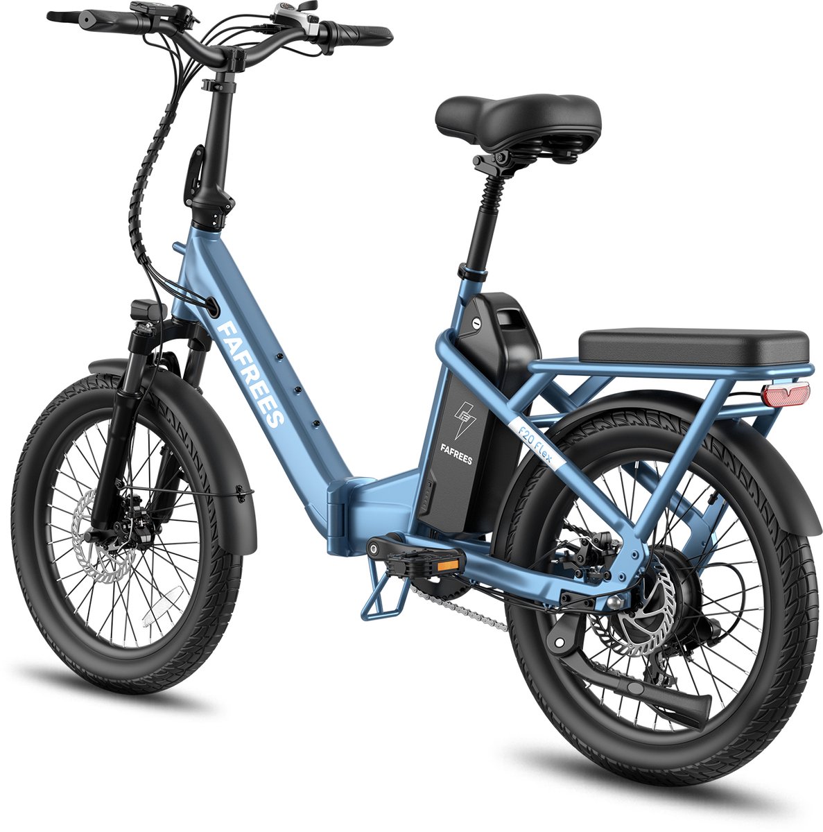 FAFREES F20 Flex Opvouwbare Elektrische Fiets – 36V 25Ah Accu, 120km Bereik, 7-Speed Shimano, Dubbel Geveerd, Torque Sensor – Haze Blauw Fiets (elektrisch) kopen online