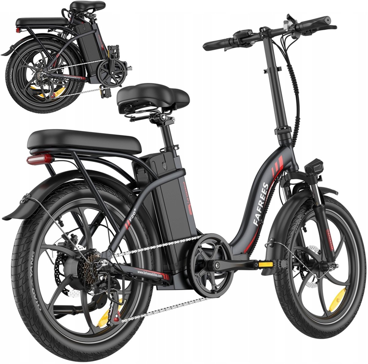 fafrees f20 opvouwbare e bike 25km h 20ah accu 250w motor 7 versnellingen shimano 20x3 0 dikke banden