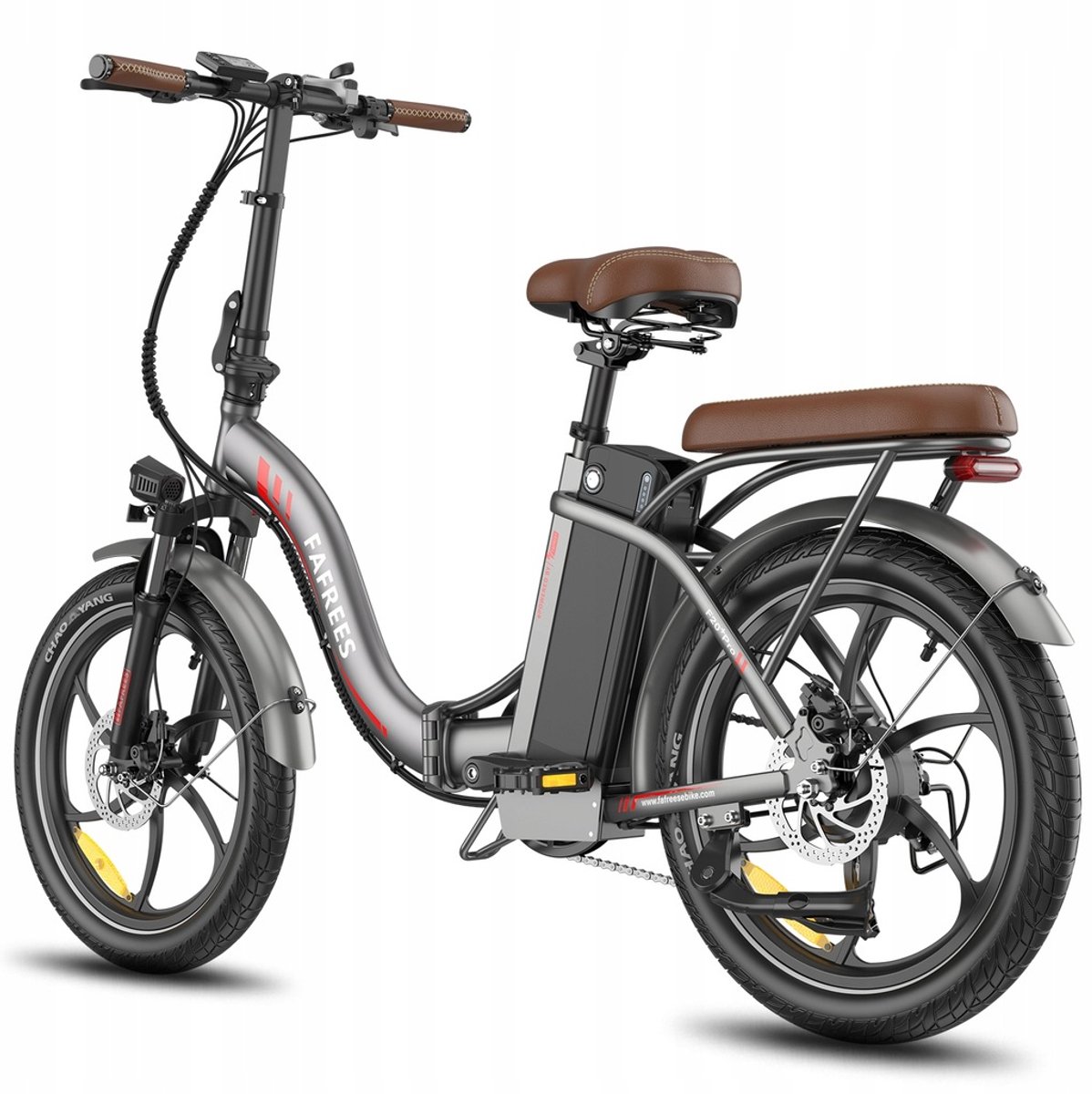 fafrees f20 pro opvouwbare elektrische fiets 36v 25ah accu 120km bereik 7 speed shimano 20 x3 0 banden grijs