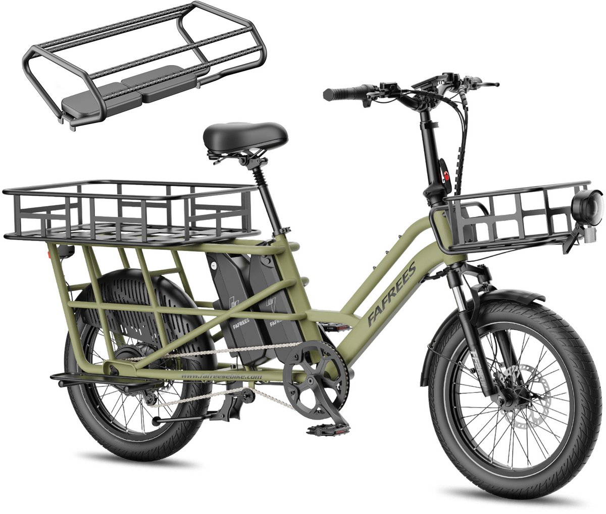 FAFREES FF20 CUV Groene Familie Longtail E-Cargo Bike – Dual-Accu 140km Bereik, 200kg Laadvermogen, Hydraulische Remmen – Modulair Fiets (elektrisch) kopen online