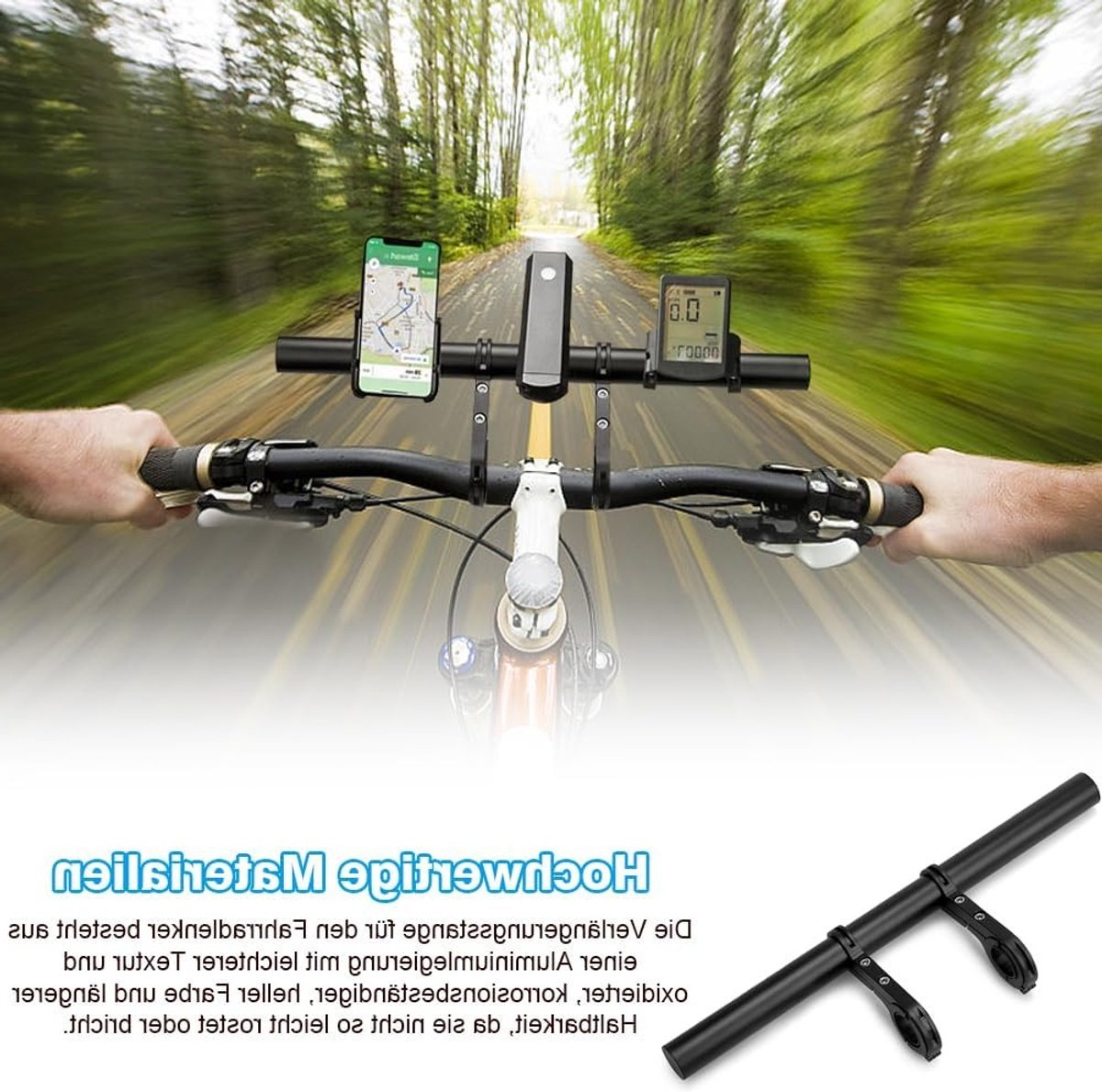 fiets stuurverlenging 30 cm voor betere grip en comfort inclusief schroevendraaier en houder