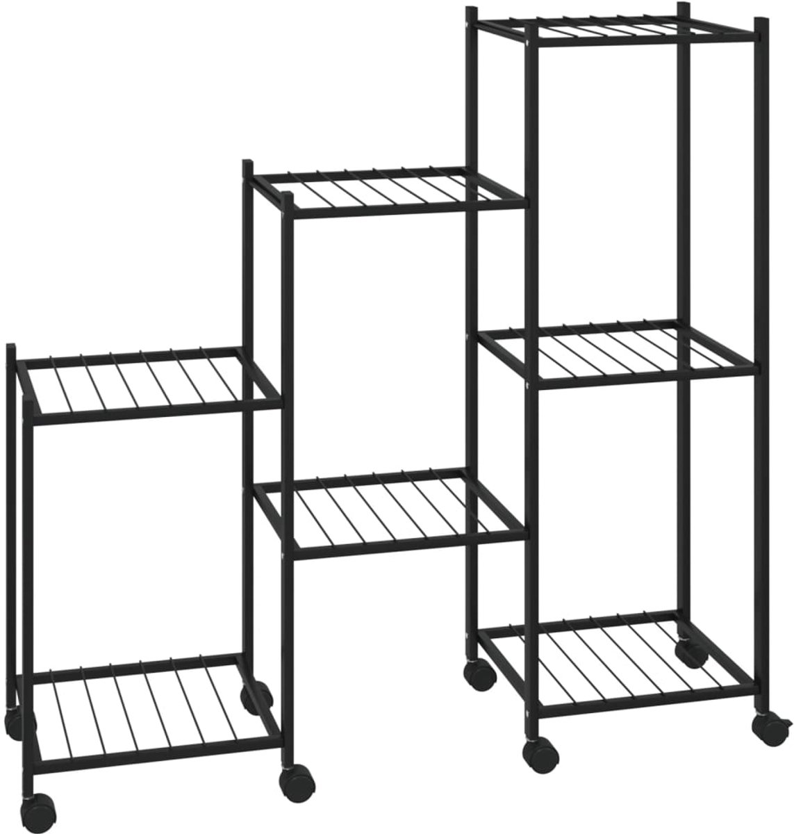 flower stand with wheels 83x25x83 5 cm black iron