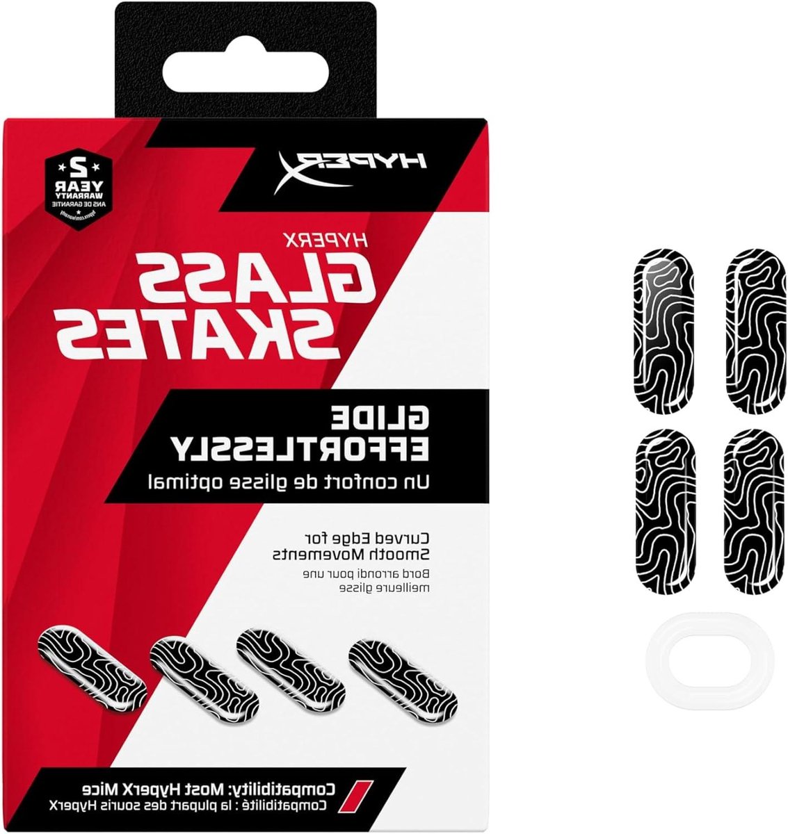 Glazen Muismat Skates - Muis Upgrade - Soepel Gamen - Premium Glas Materiaal - 1 eenheid - Grijs Skateonderdeel kopen online