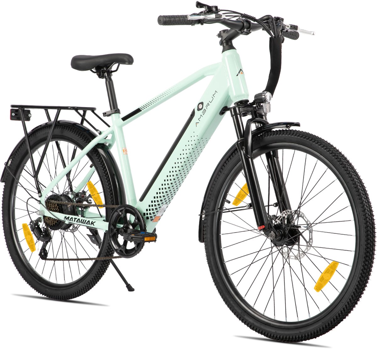 HILAND Matawak elektrische stadsfiets - 26 inch - 250W motor - 60km actieradius - 36V 10.4Ah accu - Shimano 7-versnellingen - Unisex -Mintgroen Fiets (elektrisch) kopen online