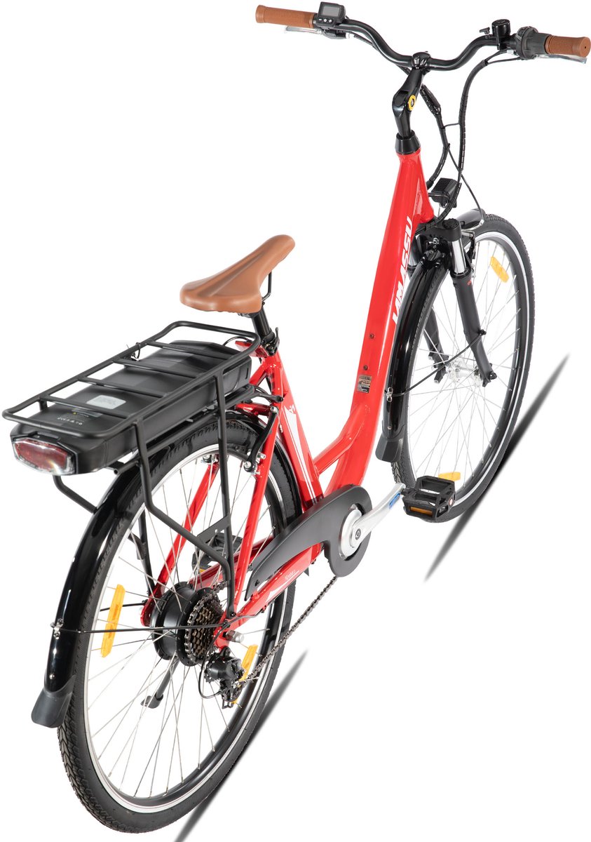hiland montura elektrische stadsfiets 28 inch e bike commuter unisex 250w motor 36v 10 4ah accu 7 versnellingen aluminium frame
