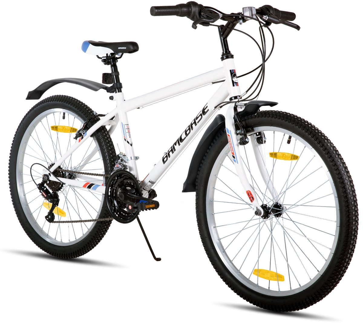 HILAND Mountainbike 26 Inch - MTB voor Heren en Dames - 21 Versnellingen - Staal - V-brakes - Zwart/Wit Fiets kopen online