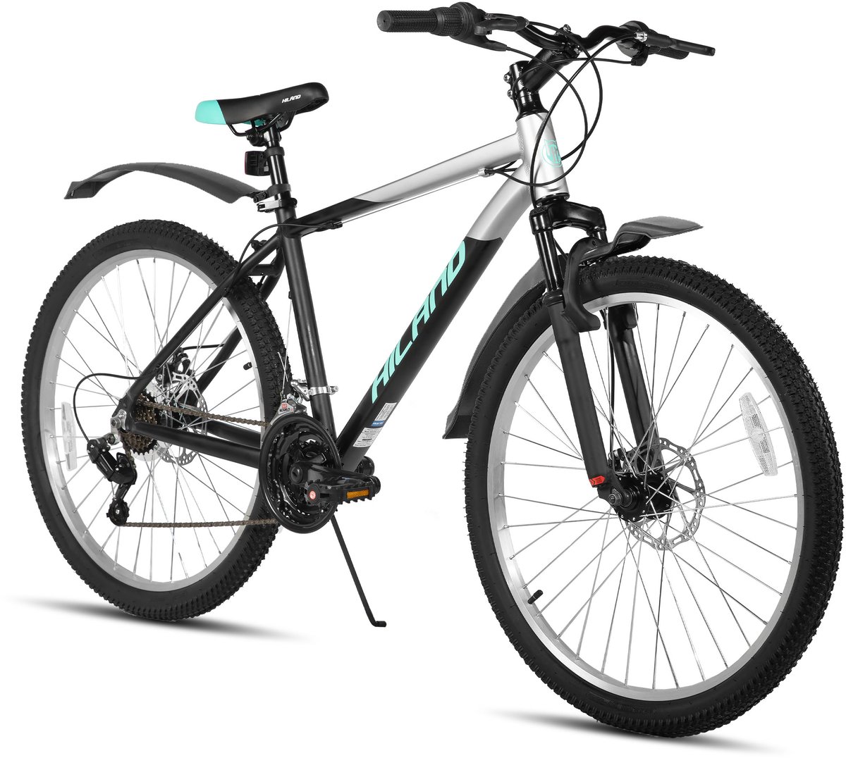 hiland mountainbike 27 inch 18 versnellingen mechanische schijfremmen verende voorvork mtb voor heren dames
