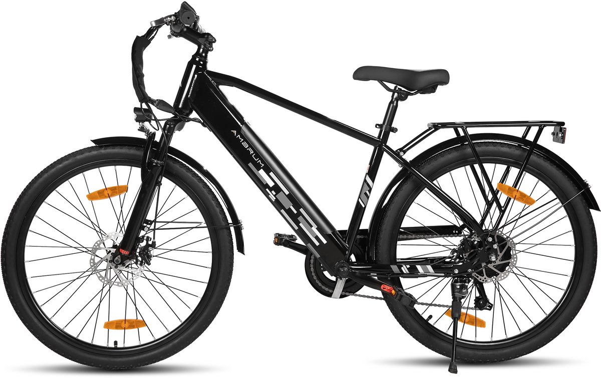 HILAND Rhythm elektrische stadsfiets - 26 inch - 250W motor - 60 km actieradius - 36V 10.4Ah accu - Shimano 7-versnellingen - Unisex - Zwart Fiets (elektrisch) kopen online