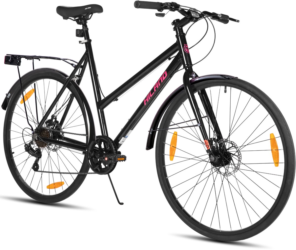hiland velo dames racefiets 700c 7 versnellingen lichtgewicht aluminium frame mechanische schijfremmen stadsfiets commuter bike