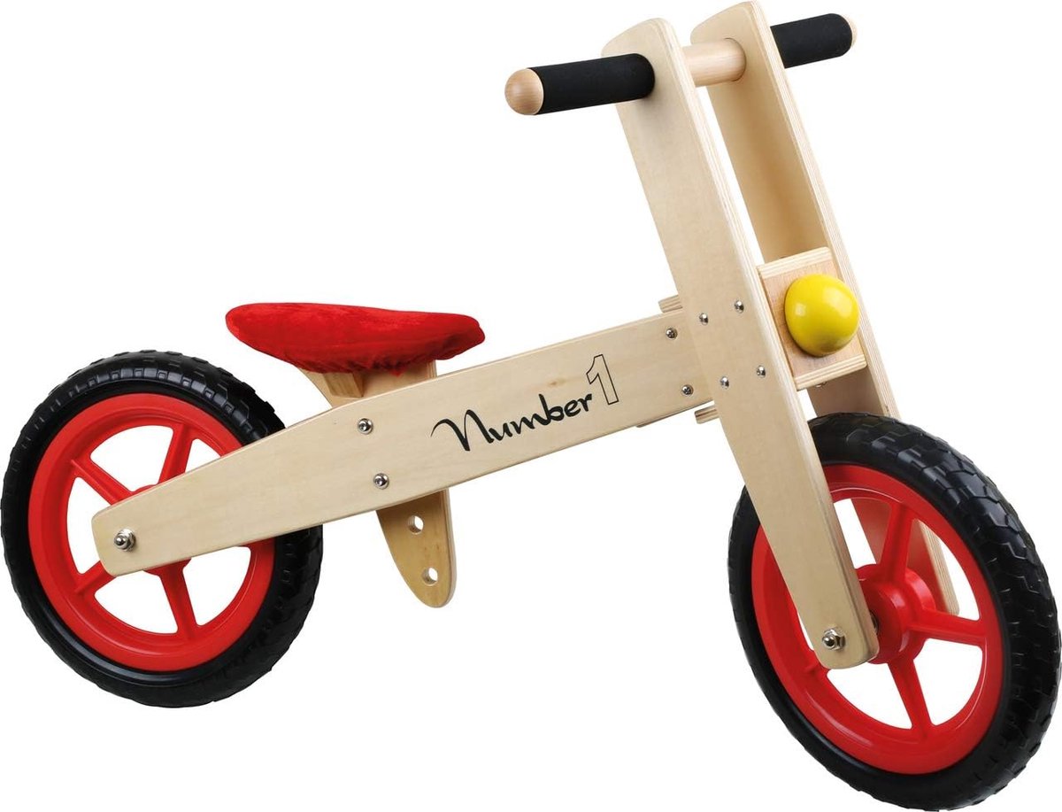 Houten Loopfiets voor Kinderen vanaf 3 Jaar - Verstelbare Zitting en Rubberen Banden Kinderfiets kopen online