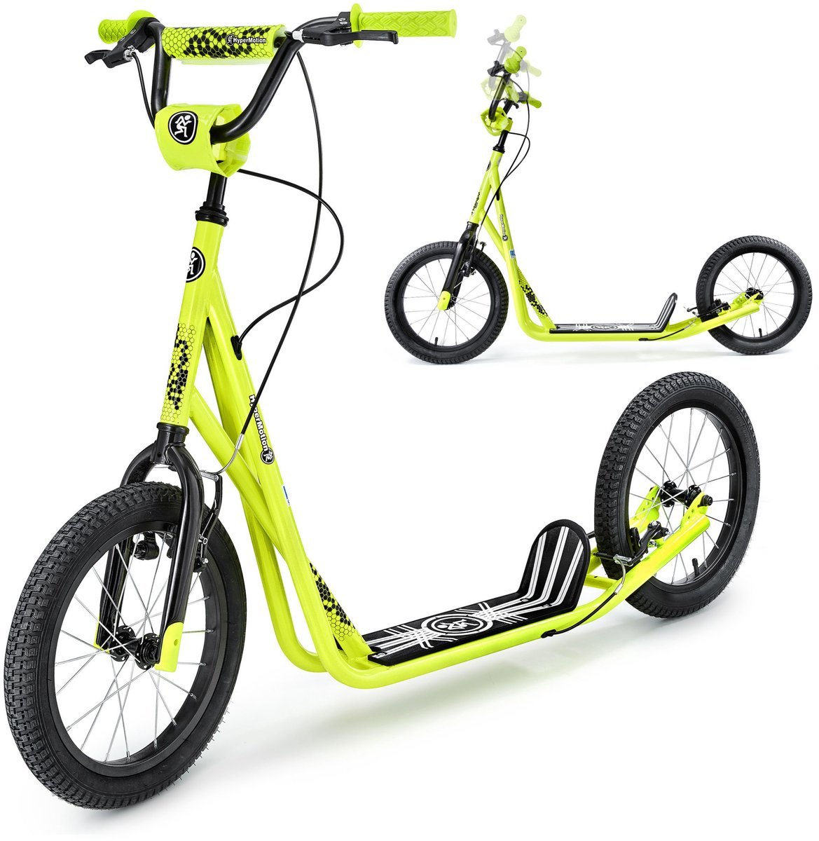 HyperMotion RUNKIE Step met Luchtbanden 16 Inch – Stadsstep voor Kinderen en Volwassenen – V-Brake – Geel Step kopen online