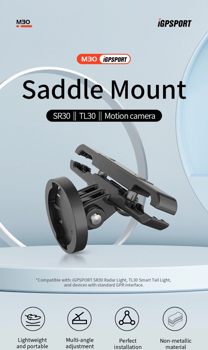 igpsport m30 achterlichtbeugel zilver