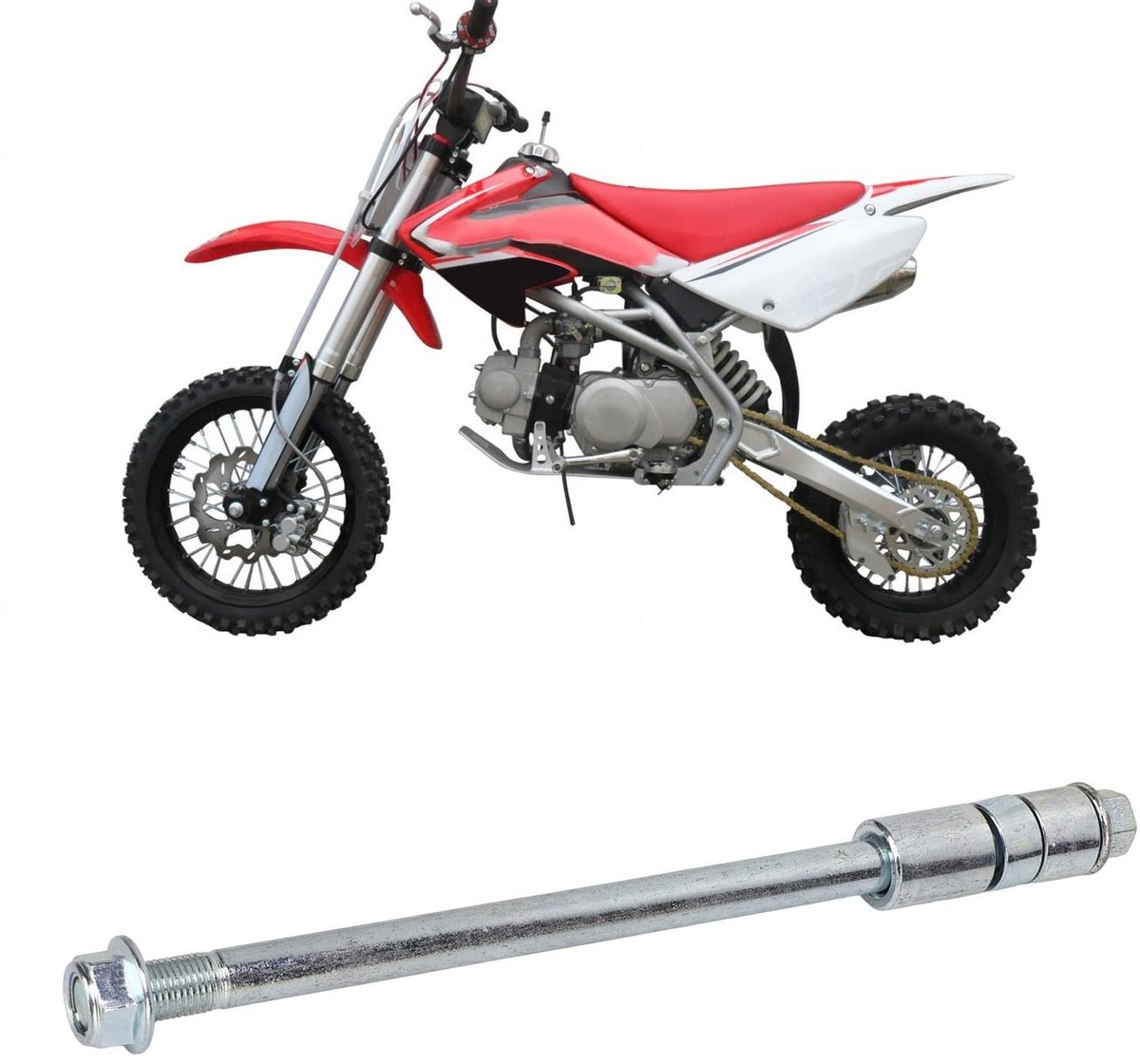 JHUBERS- Achterwielas 12Mm - Staal Legering - 230Mm Lengte - 3 Pakkingen - Geschikt Voor Pit Pro - Achteras Onderdelen - As Fiets kopen online