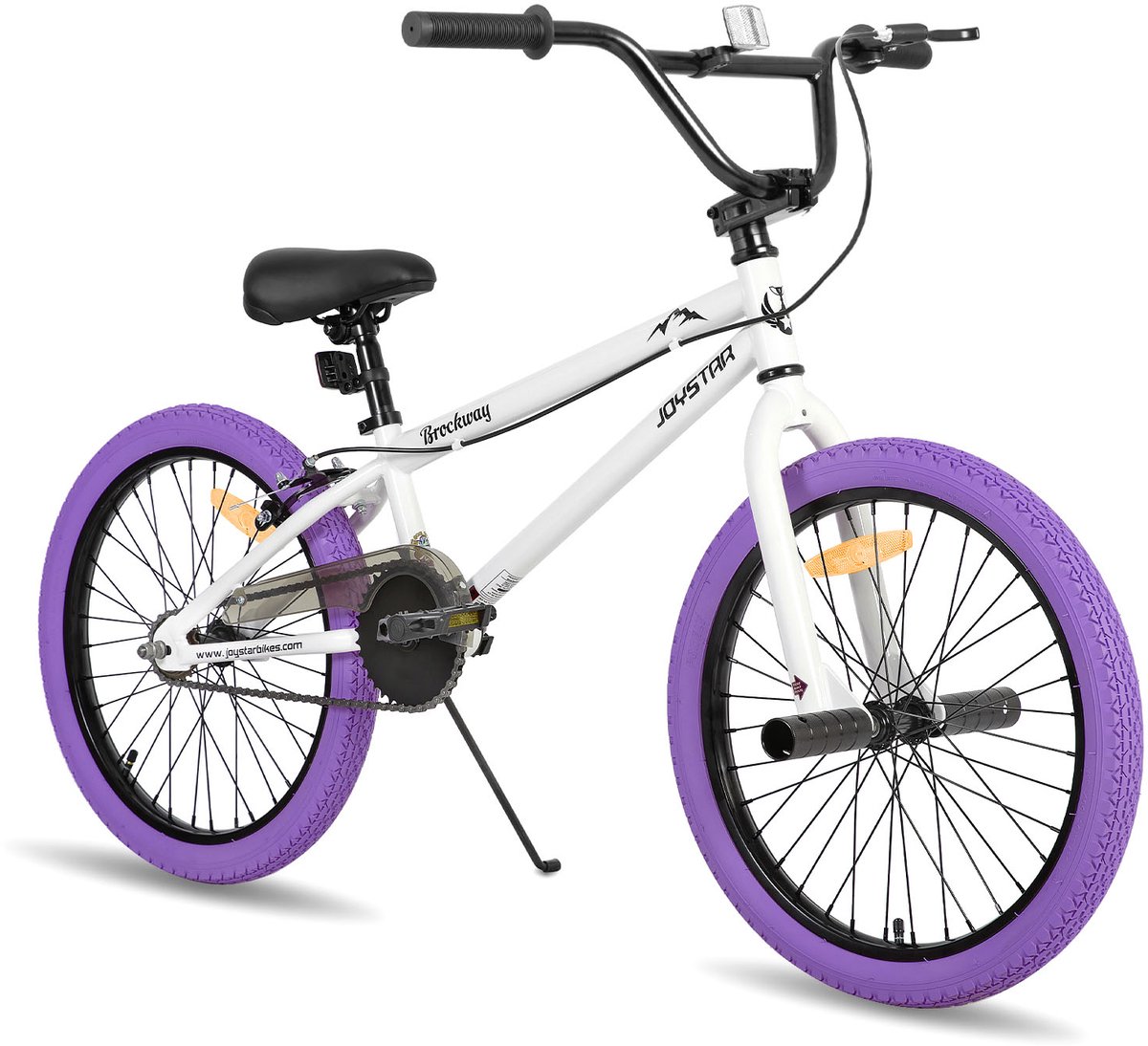 joystar brockway bmx fiets 20 inch handrem remmen achter v brake pegs paars geschikt voor buitenactiviteiten in de lente