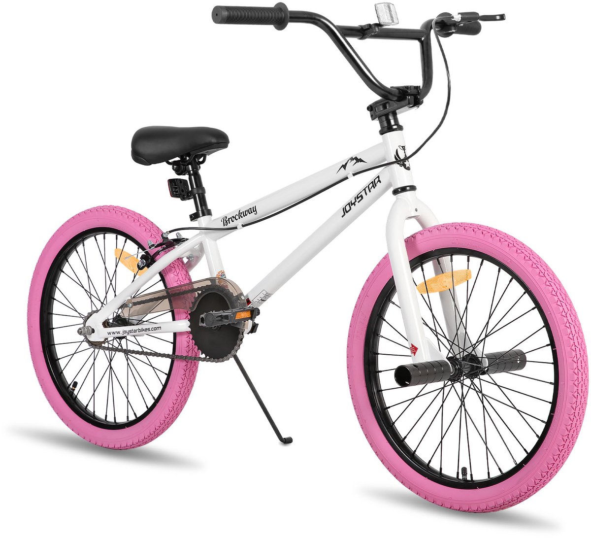 Joystar Brockway BMX-fiets - 24 inch - Handrem - Remmen - Achter V-brake - Pegs - Roze - Geschikt voor buitenactiviteiten in de lente Fiets kopen online