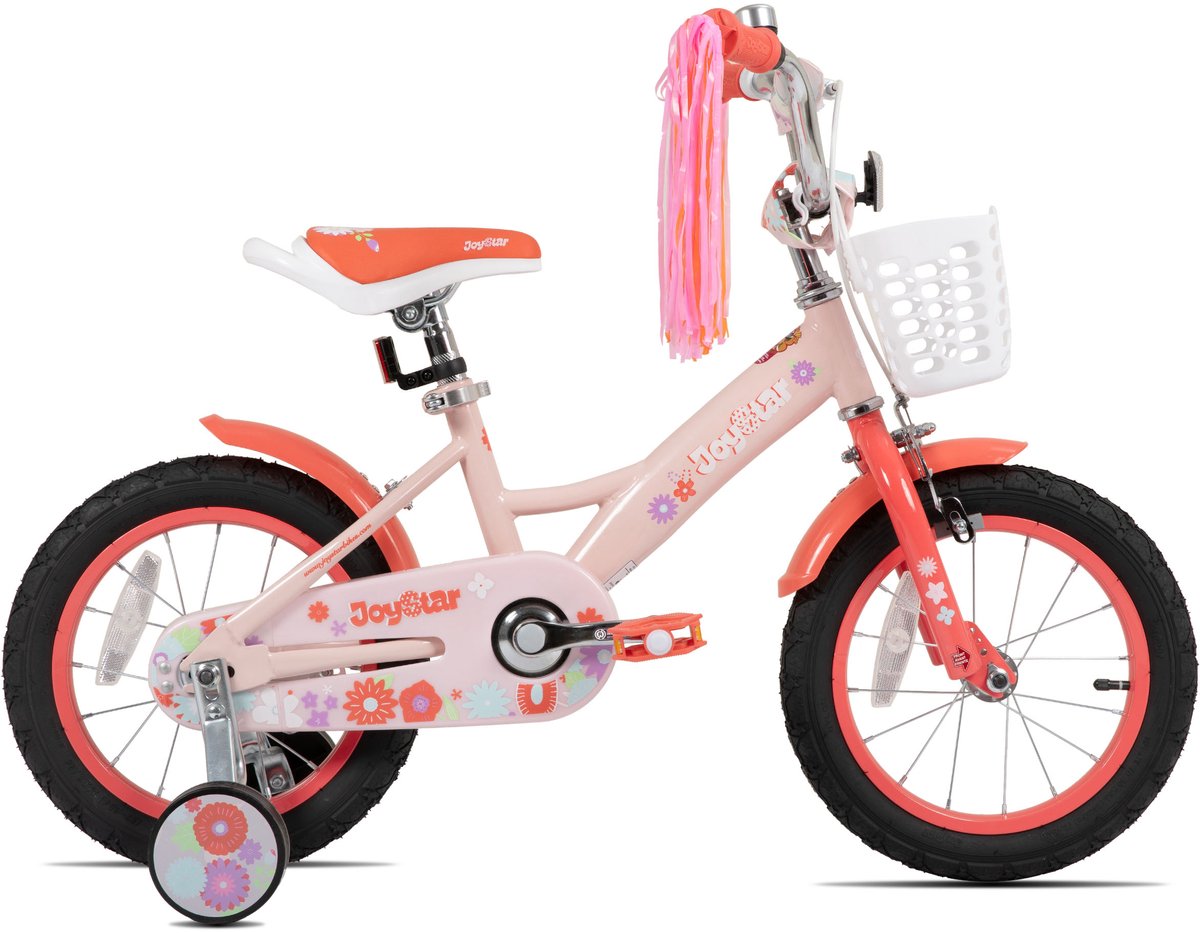 JOYSTAR Little Violet Kinderfiets voor Meisjes - 12 Inch - Met Stuurslingers - Oranje Kinderfiets kopen online
