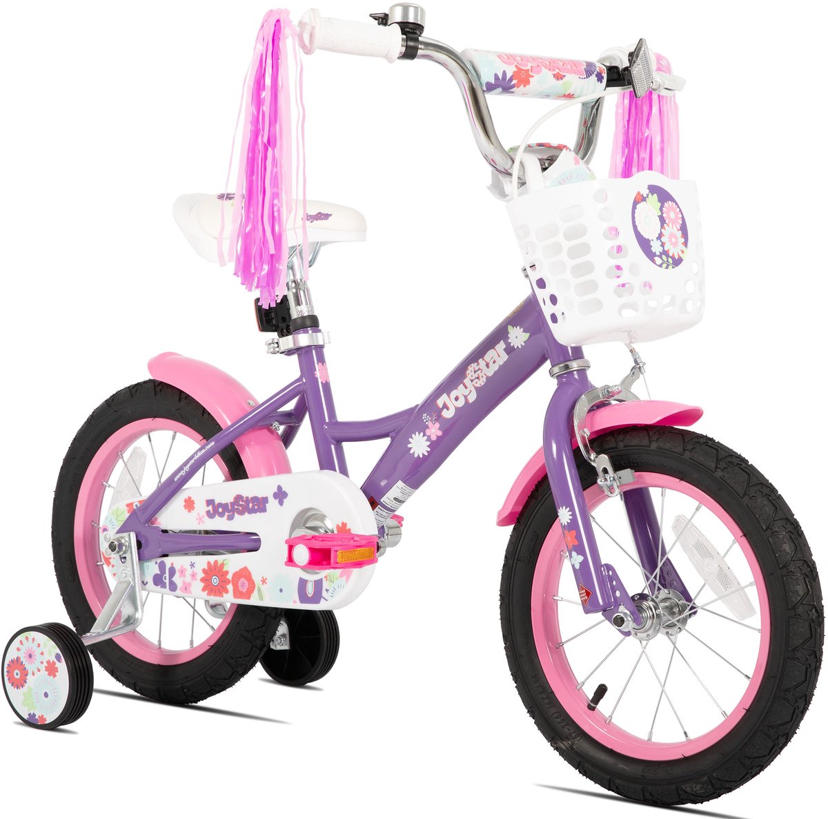 JOYSTAR Little Violet Kinderfiets voor Meisjes - 12 Inch - Met Stuurslingers - Paars Kinderfiets kopen online