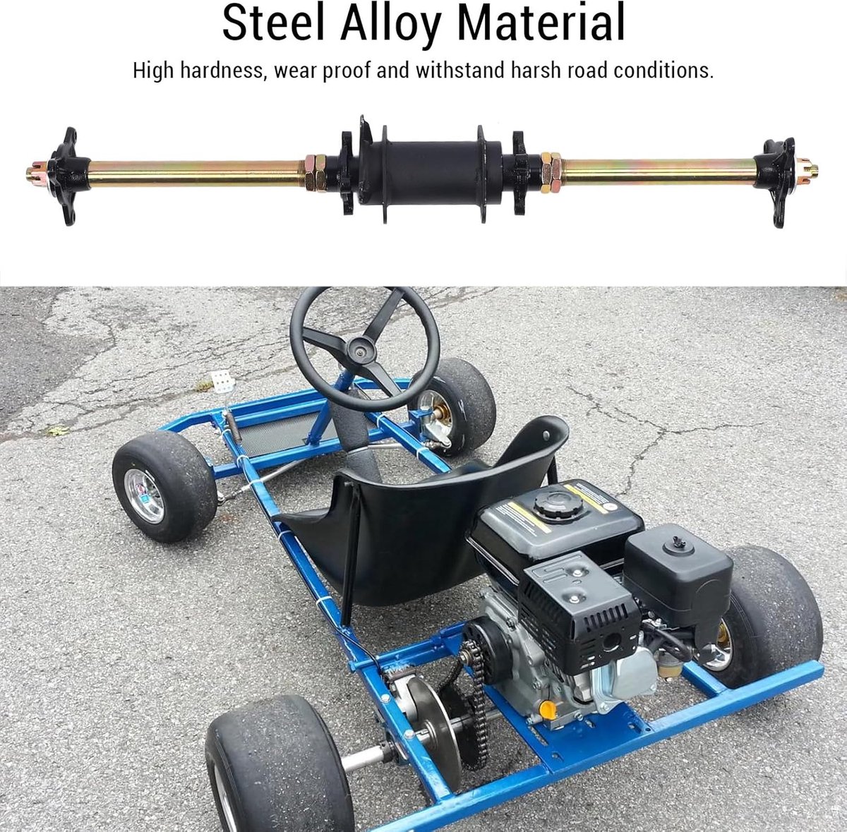 kart achteras achteras go kart voertuig modificatie met montagebeugel 75 cm zilver