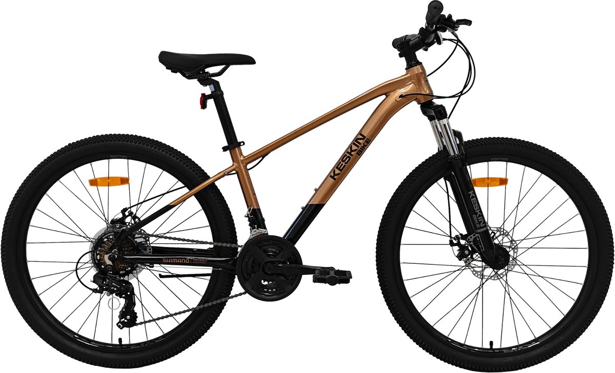 keskin bike mtb pro mountainbike 26 inch 21 versnellingen shimano framemaat 36 cm zwart brons