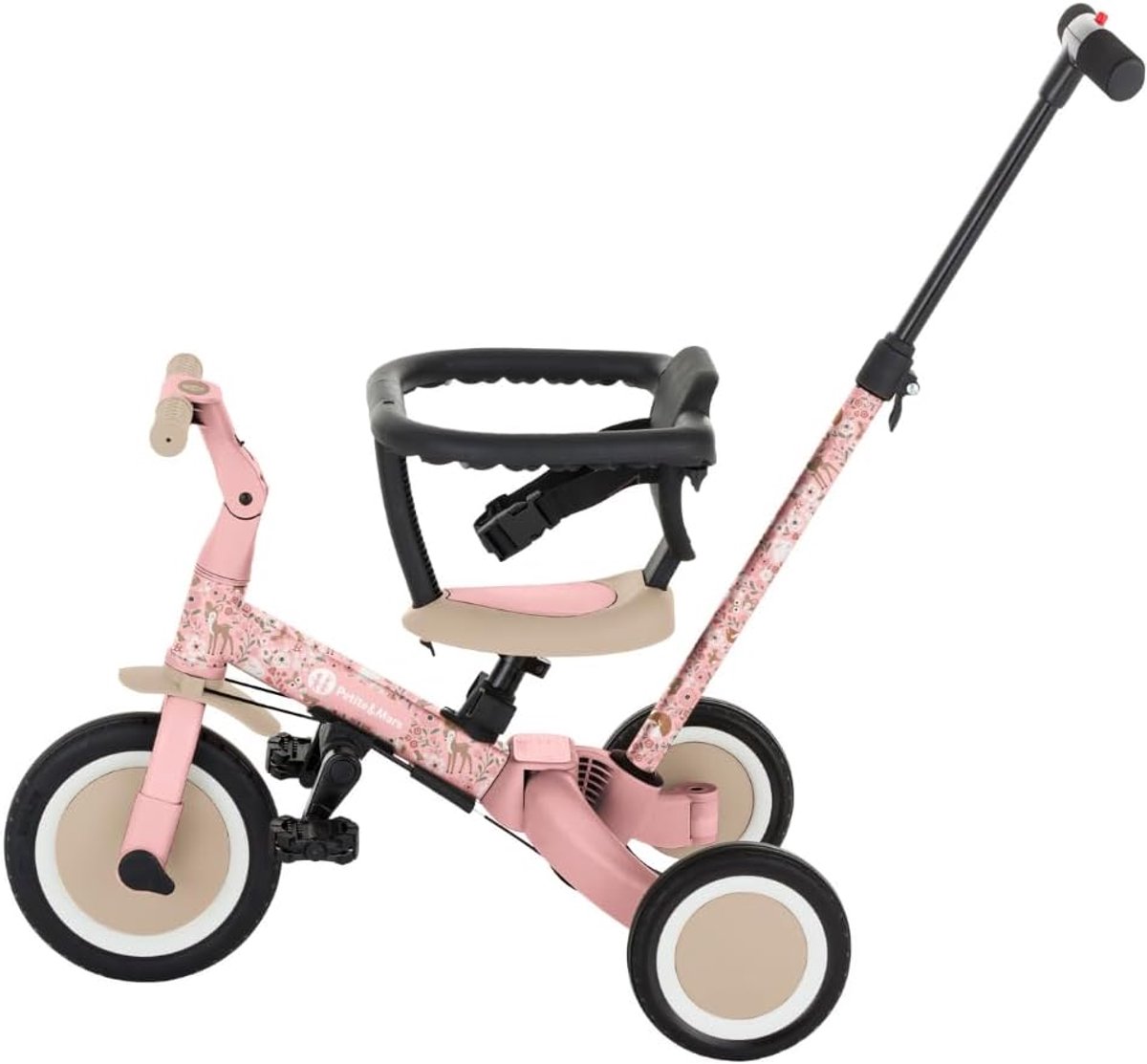 Kind driewieler - Loopfiets fiets - Kind ontwikkeling - Vijf standen - 67 cm lengte - Bosroze Kinderfiets kopen online